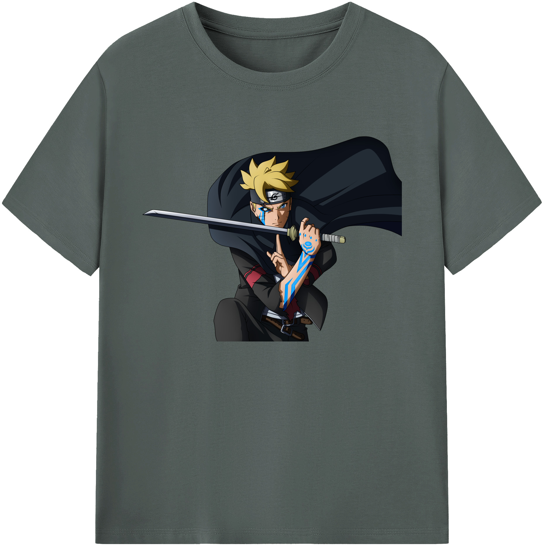 （画像用） NARUTO -ナルト- うずまき ボルト Uzumaki Boruto 綿100％ メンズ半袖Tシャツ｜肌触りやわらか＆通気性